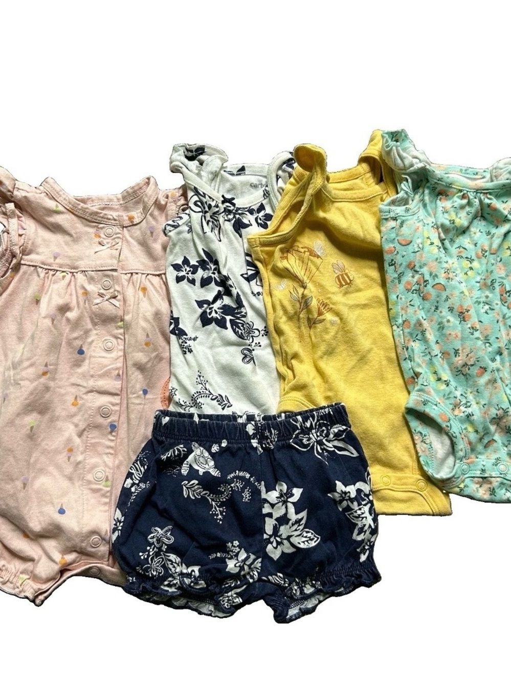 Baby Girl Summer Clothing Romper Bodysuits Shorts Size 0-3 Months
